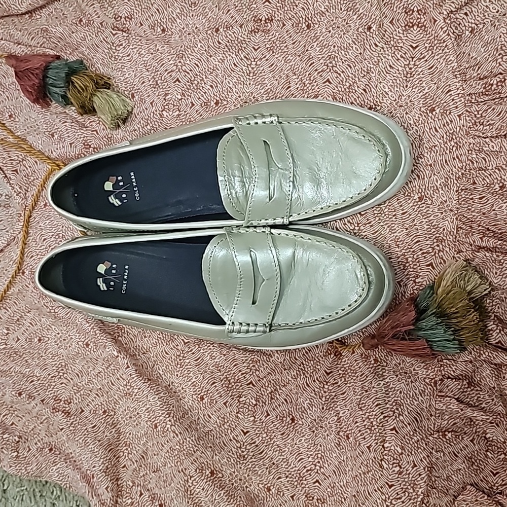 Cole Haan loafer, metallic